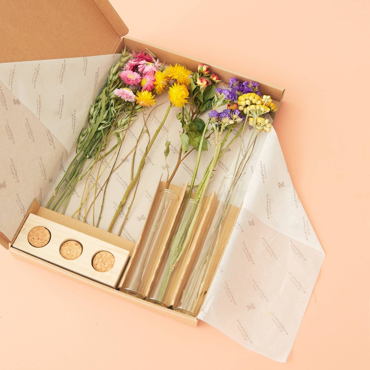 Trockenblumen Geschenkbox mit Vasen Sophia - multi