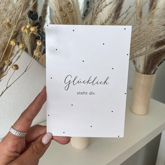 Postkarte Eulenschnitt - Glücklich