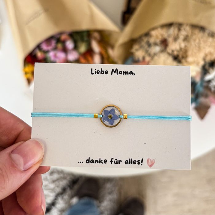 Muttertags-Limited-Edition Blütenarmband - mit Platz für deine Nachricht