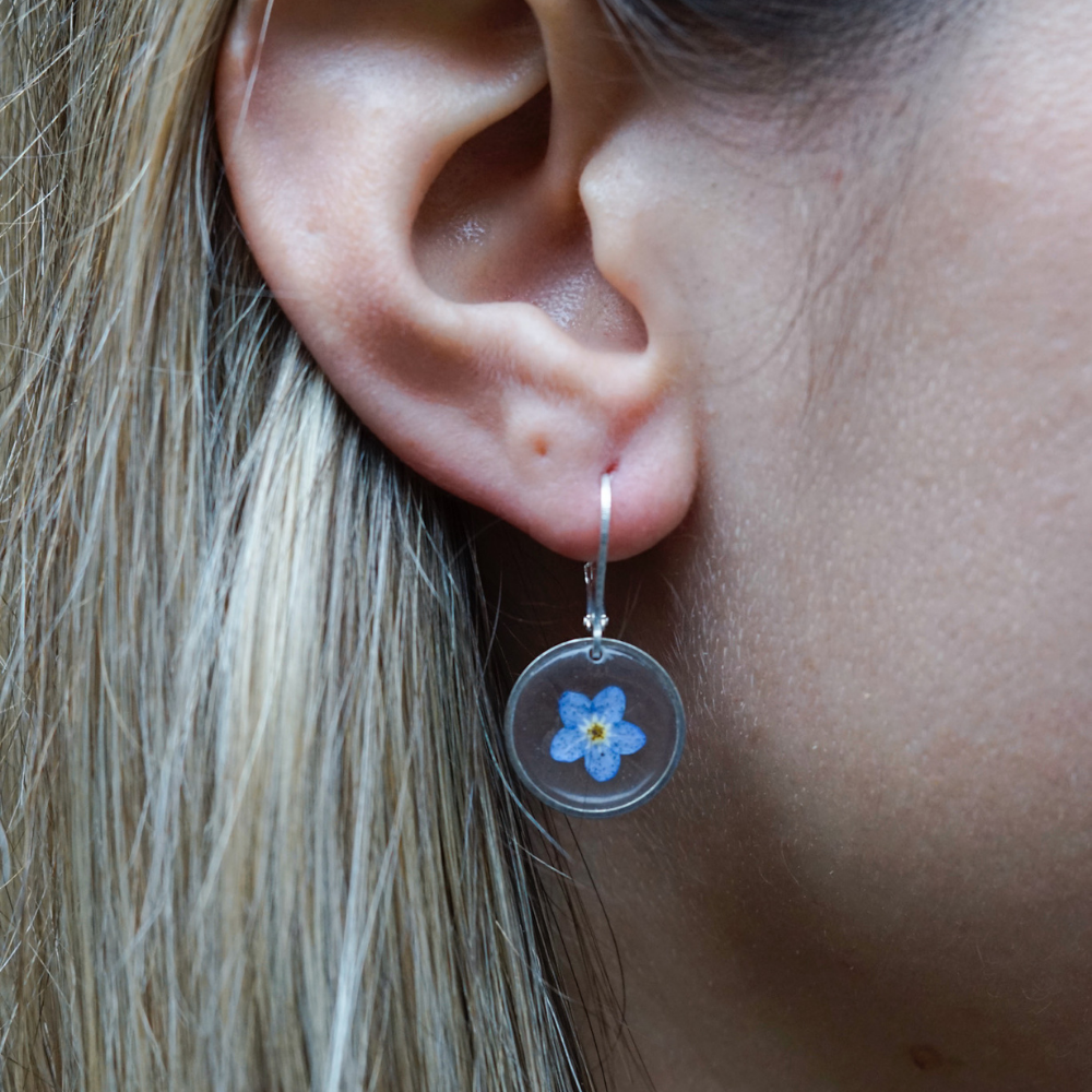 Vergissmeinnicht Ohrringe Silber / Gold versch. Größen