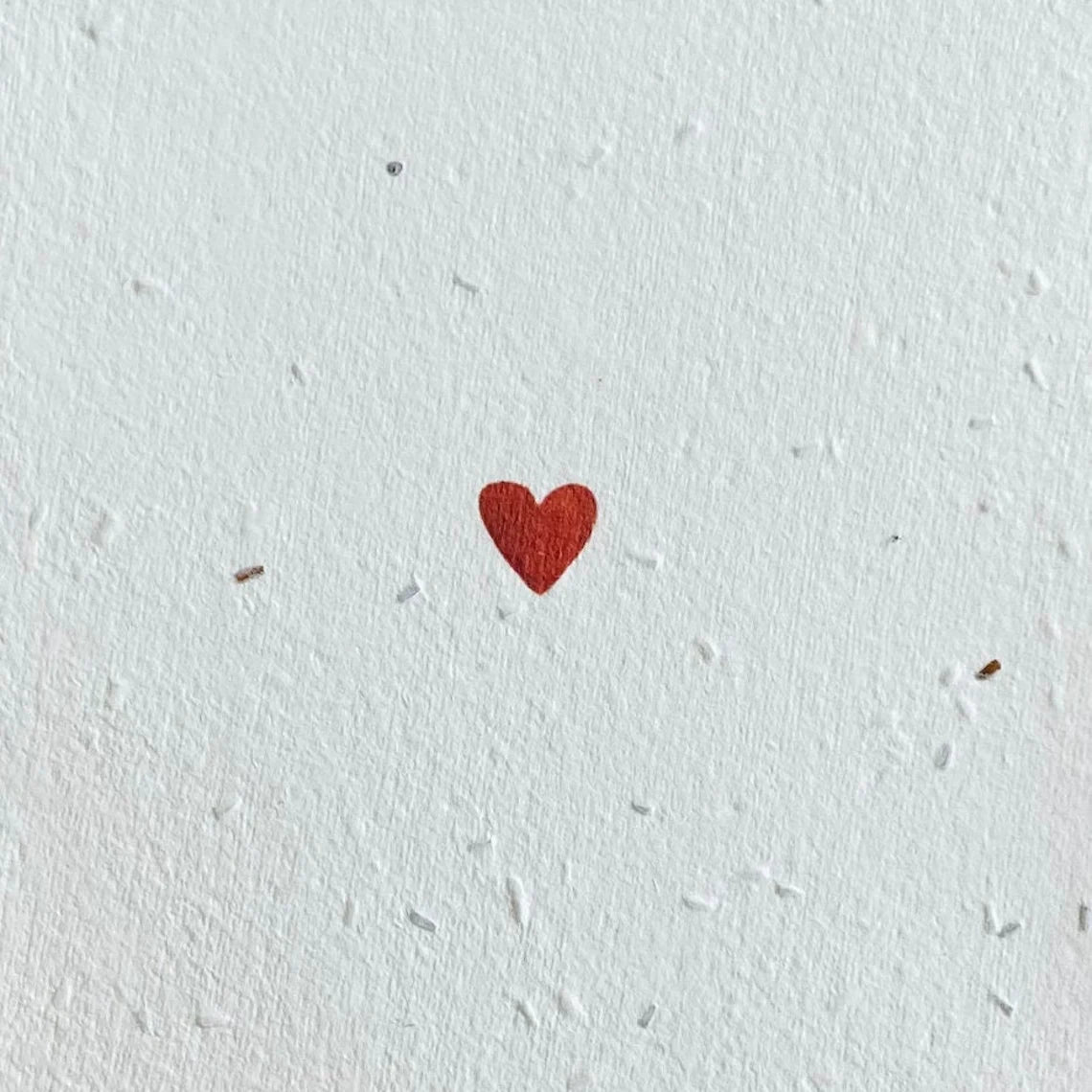 Einpflanzbare Karte aus handgemachtem Saatpapier | Herz Danke