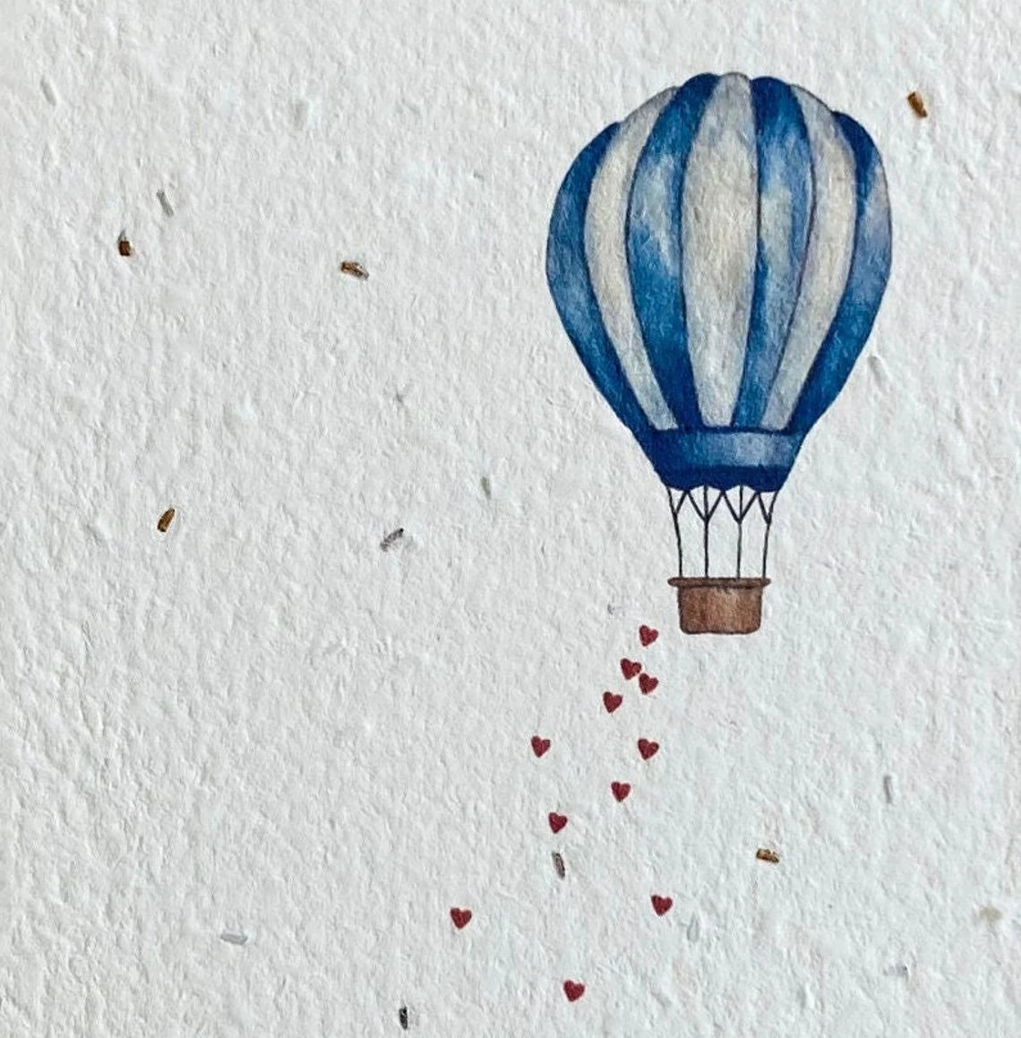 Einpflanzbare Karte aus handgemachtem Saatpapier | Alles Liebe zur Hochzeit Ballon