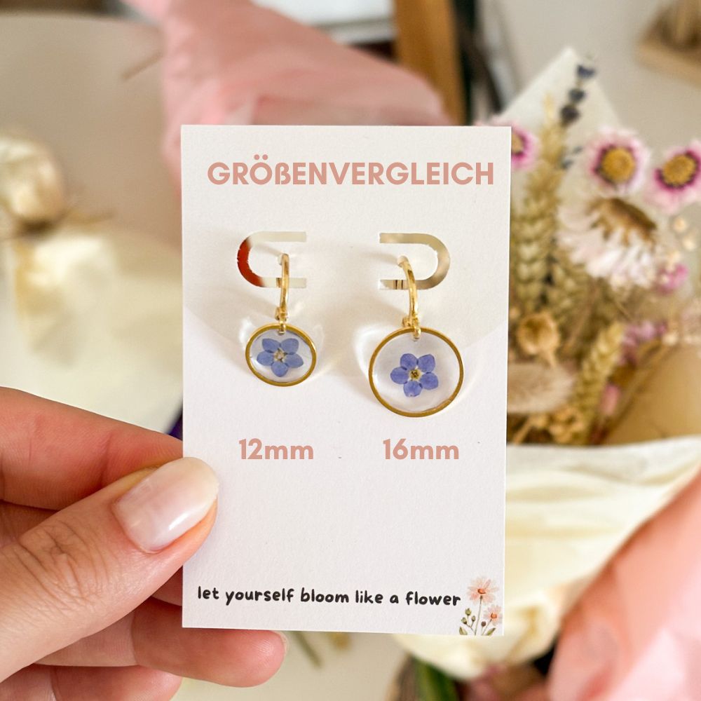 Vergissmeinnicht Ohrringe Silber / Gold versch. Größen