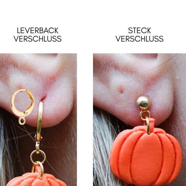 Kürbis Ohrringe hängend