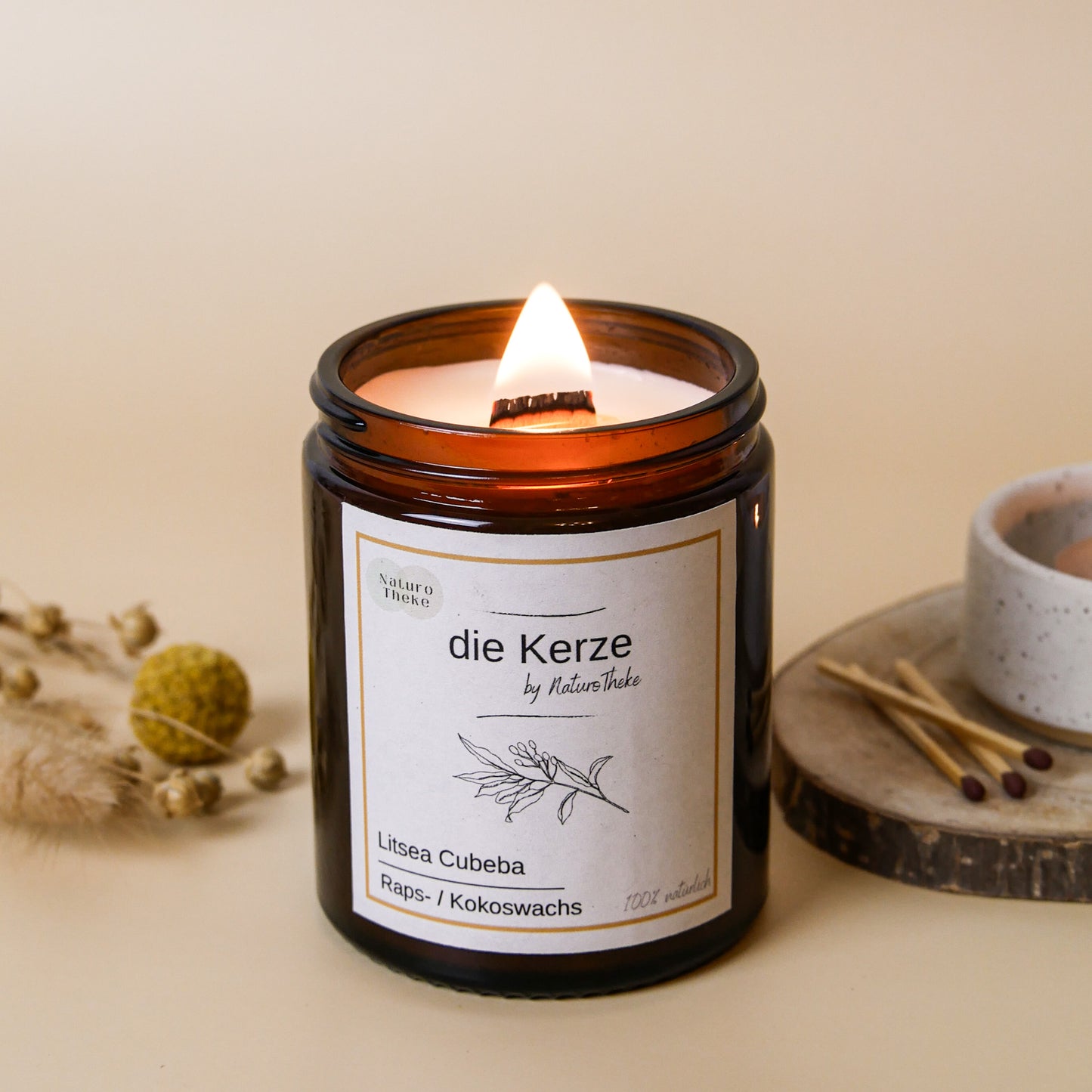 Kerze im Tiegel + Geschenkbox - Litsea Cubeba