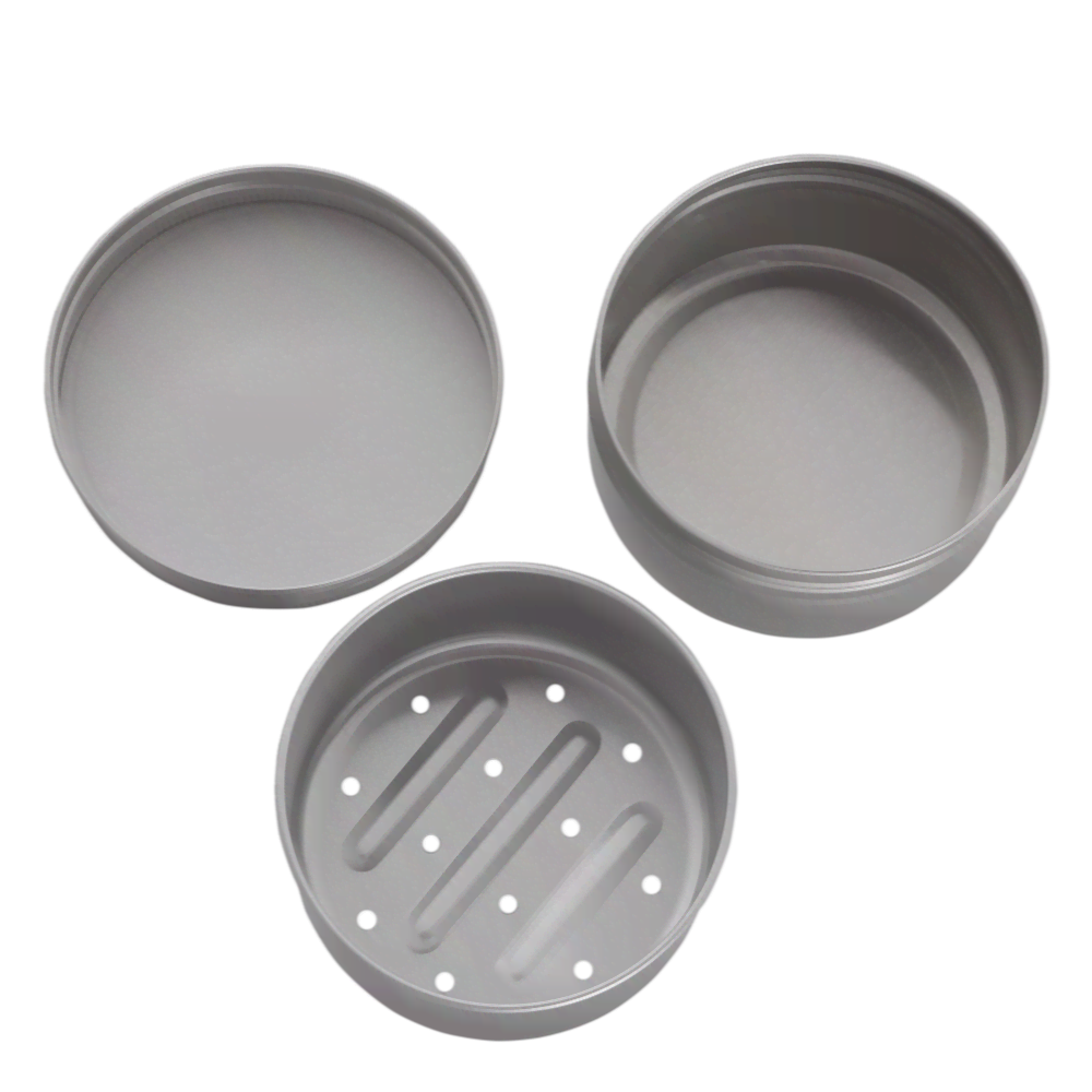 Seifendose rund - rostfrei & mit Abtropfschale