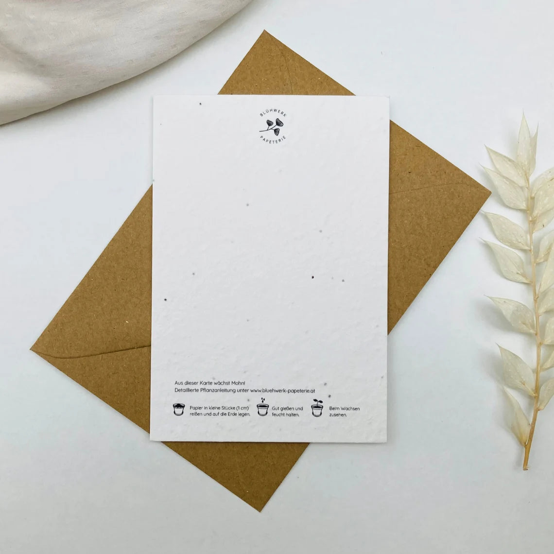 Einpflanzbare Karte aus handgemachtem Saatpapier | Ich liebe dich Flamingo