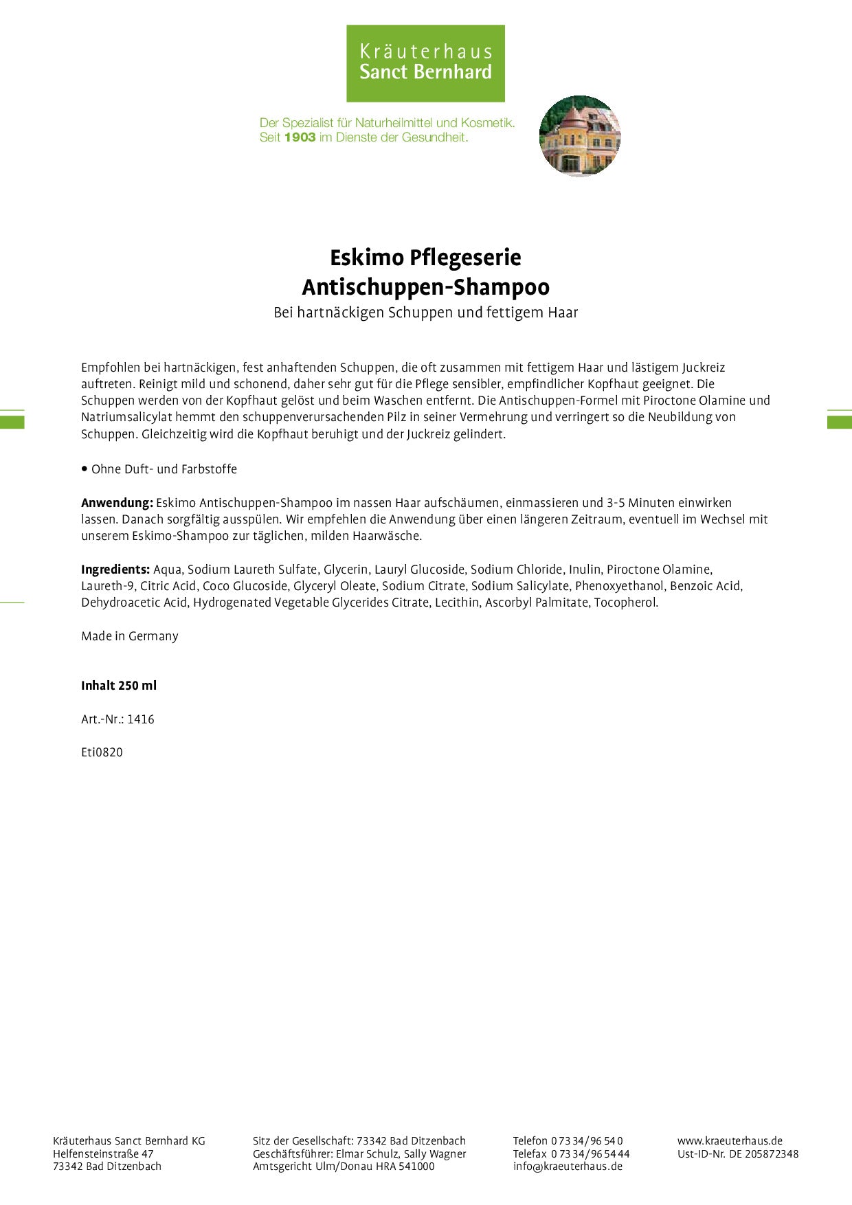 Eskimo Anti-Schuppen-Shampoo