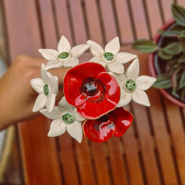 Mohnblume küsst Edelweiß Strauß