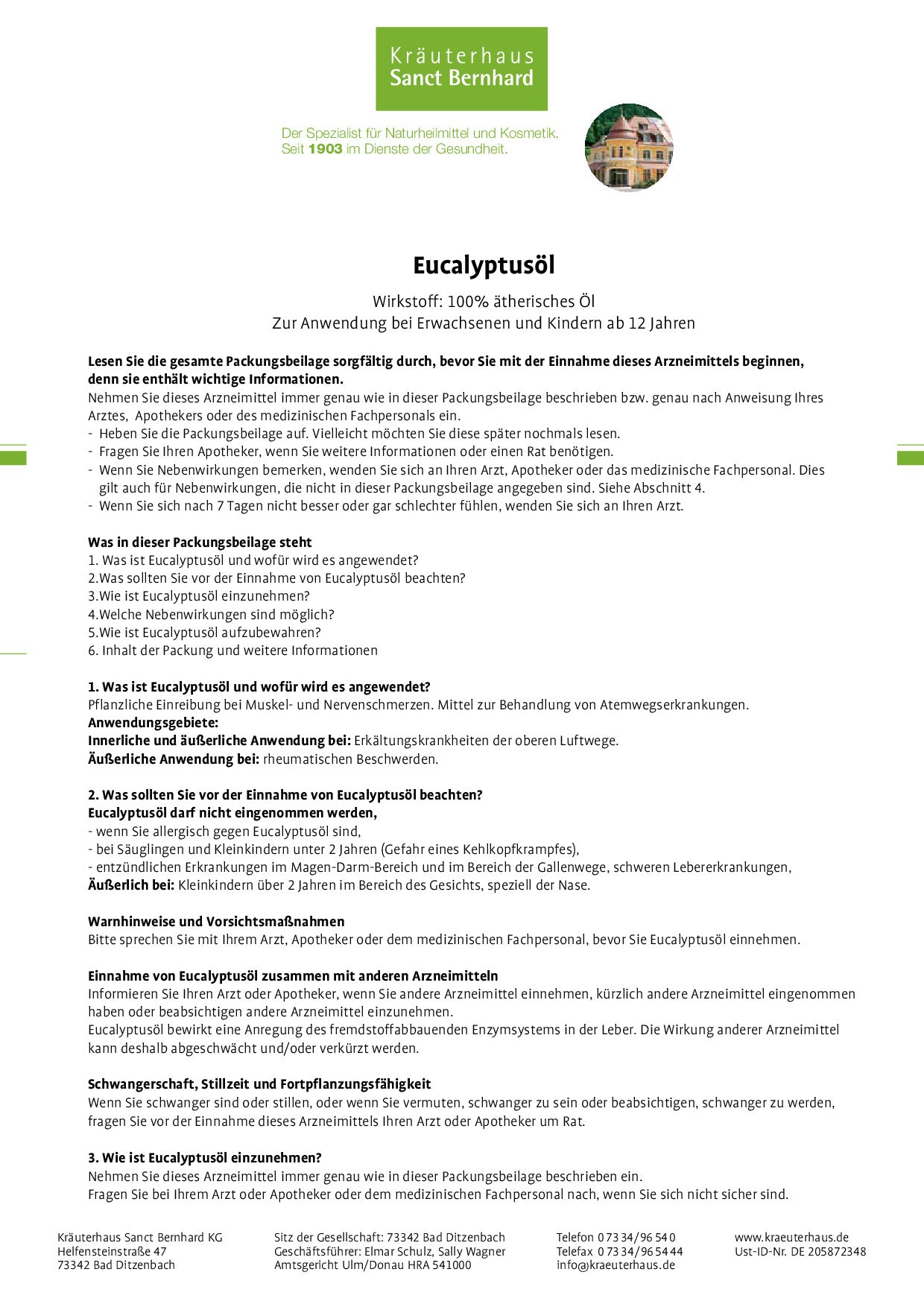 Eucalyptus ätherisches Öl