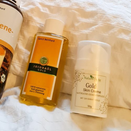 Jojobaöl und Gold Skin Creme