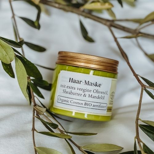Haar Maske mit Olivenöl, Sheabutter und Mandelöl