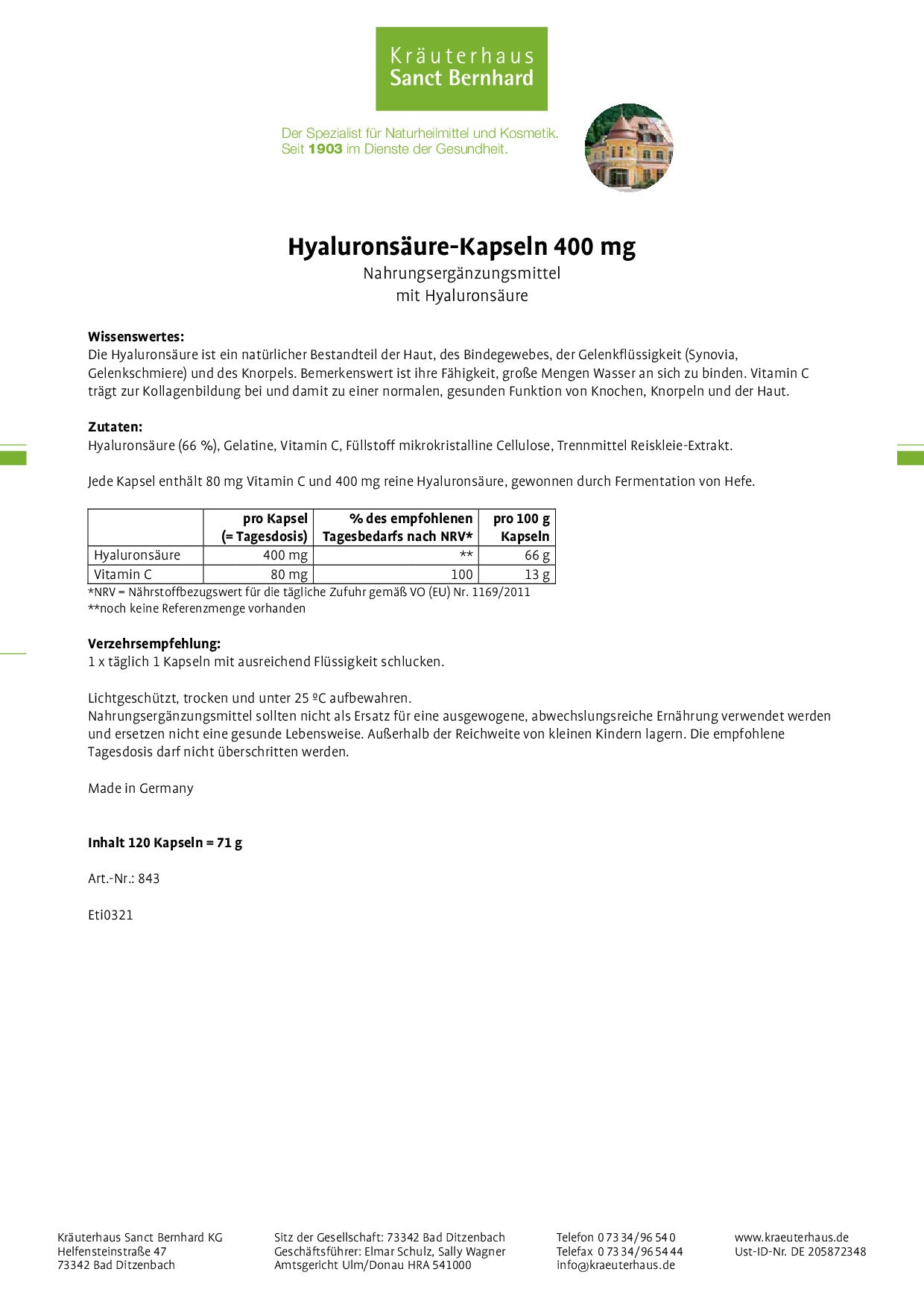 Hyaluronsäure Kapseln