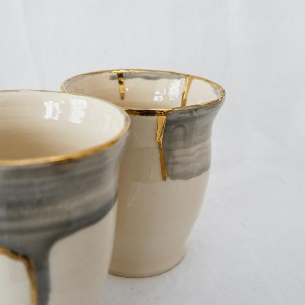 Keramik Becher grau