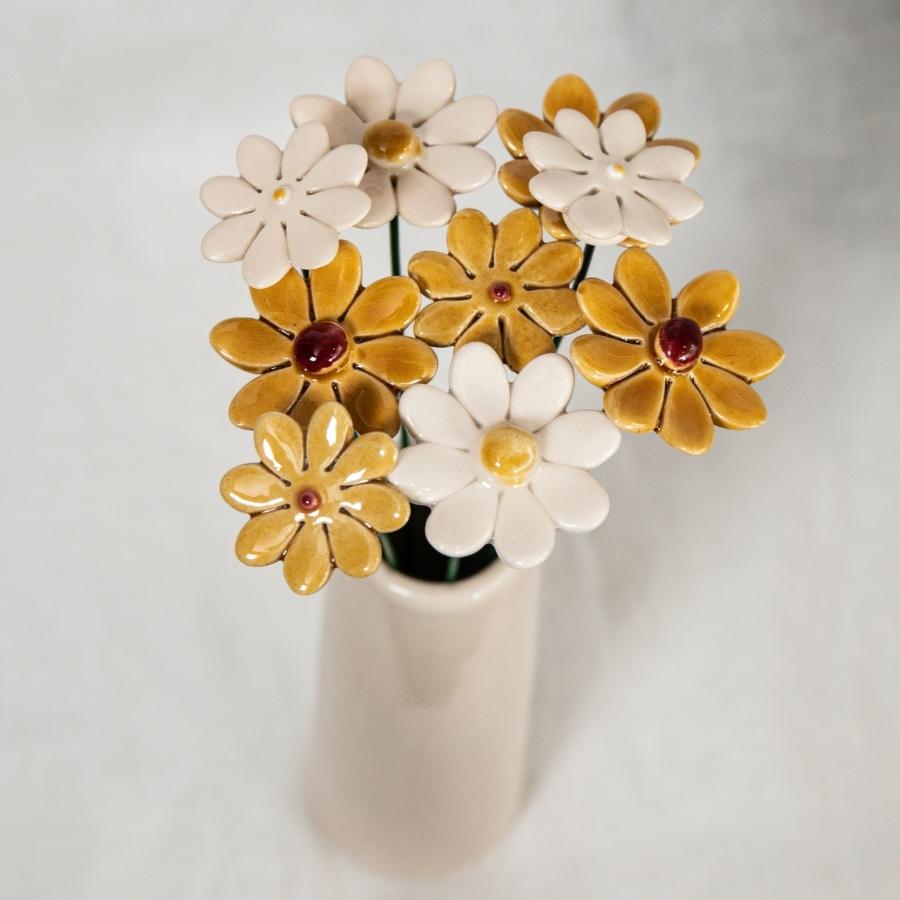 Handgemachte Keramik Vase schmal creme