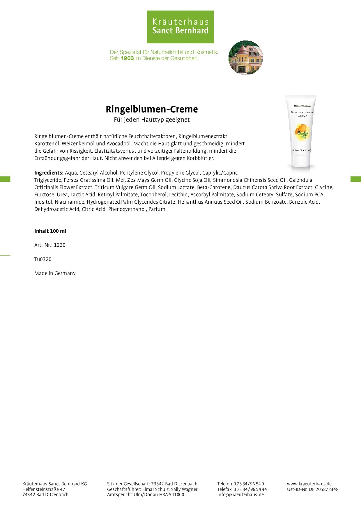 Ringelblumencreme