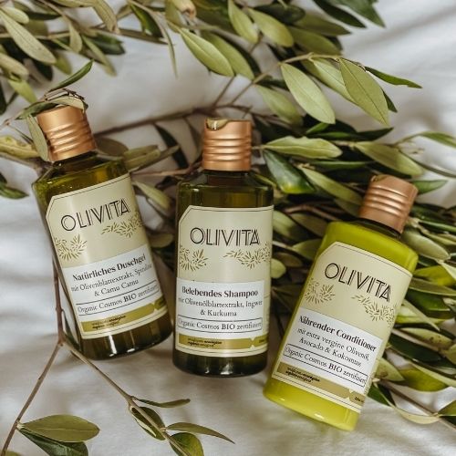 Olivita Shampoo, Duschgel und Conditioner