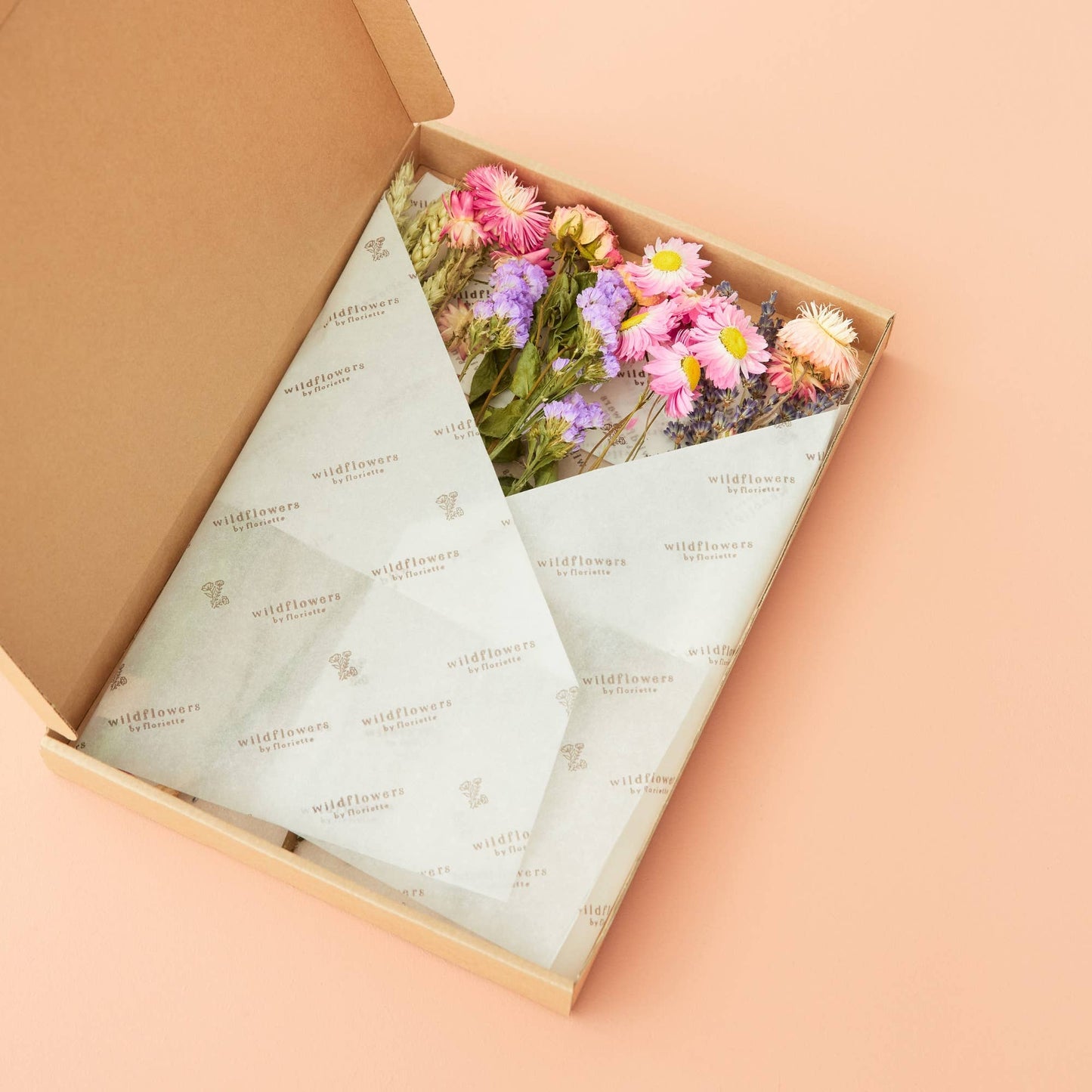 Trockenblumen Geschenkbox Emma - rosa