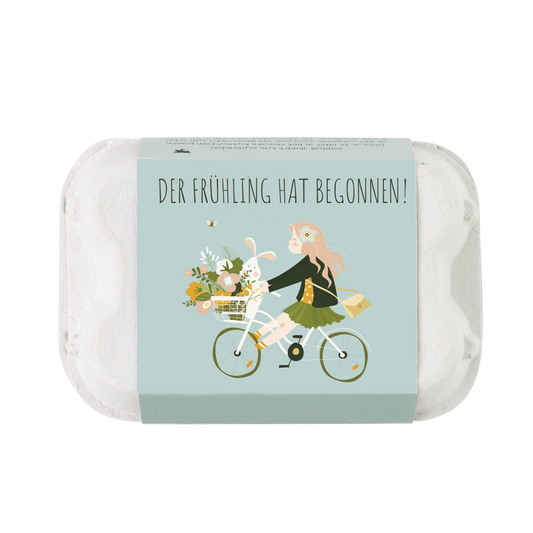 Eierschachtel mit Samenkugeln - der Frühling hat begonnen