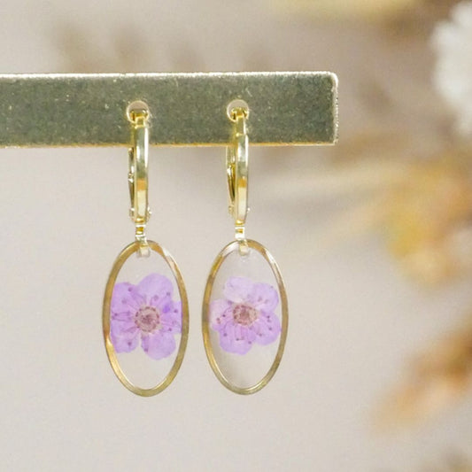 Flor Ohrringe oval – helllila
