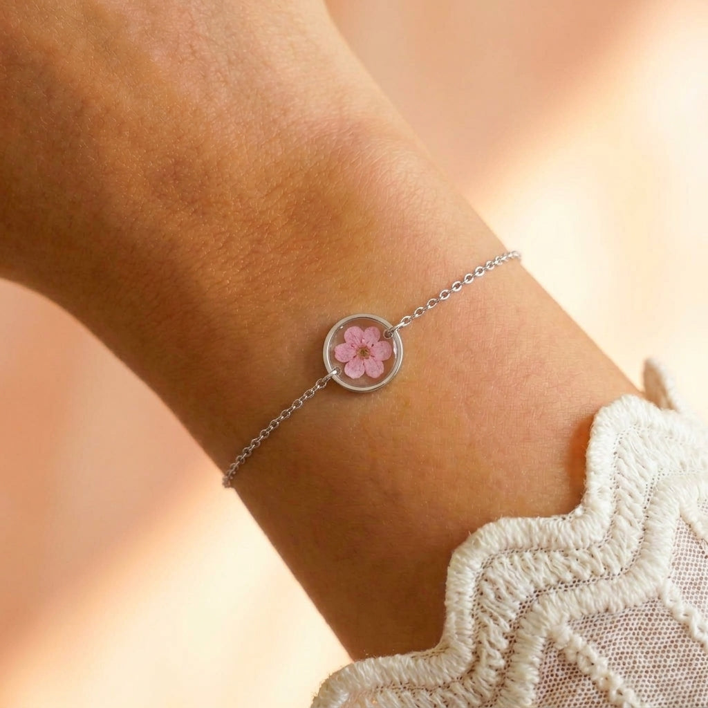Flor Armband Rosa