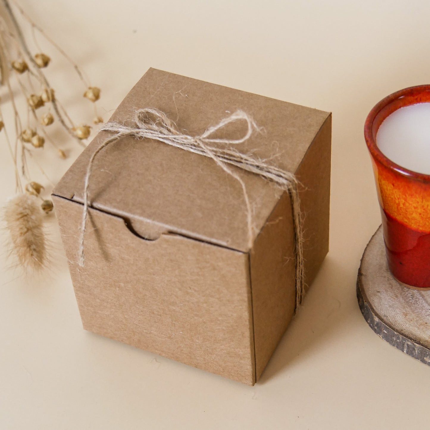 Kerze im Keramikbecher + Geschenkbox - Apfelkuchen