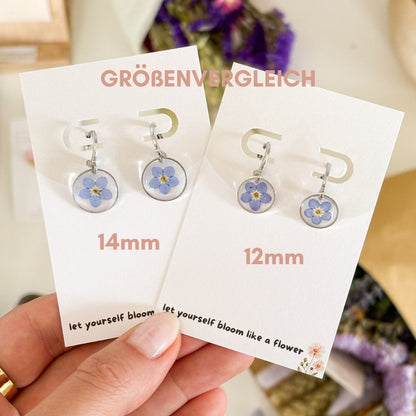 Vergissmeinnicht Ohrringe Silber / Gold versch. Größen