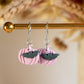 Kürbis Ohrringe hängend Rosa mit Fledermaus