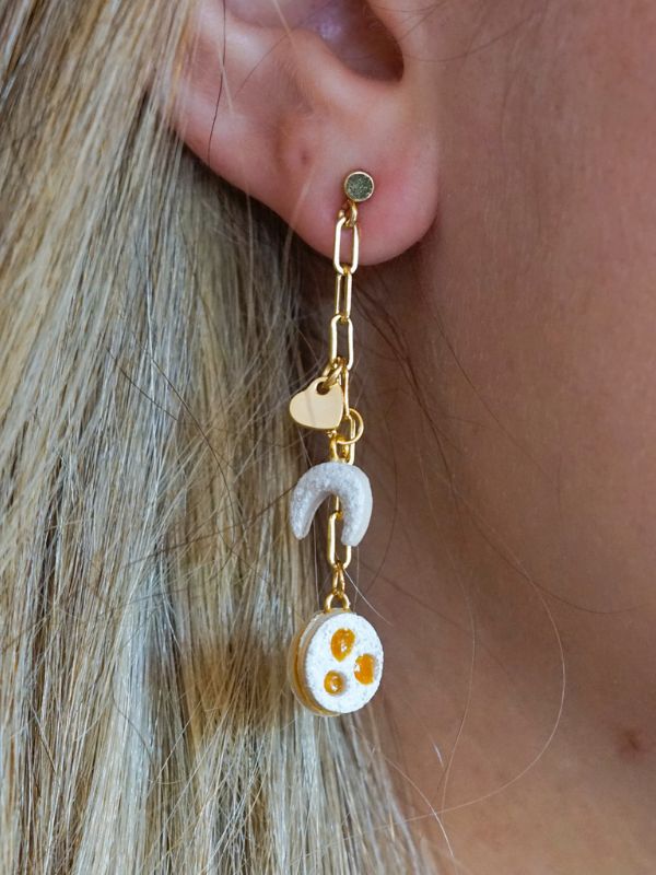 Keks Ohrring Linzeraugen, Vanillekipferl und Herz