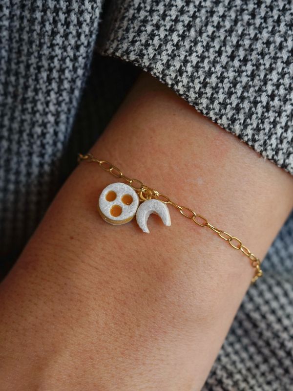 Keks Armband Linzeraugen, Vanillekipferl