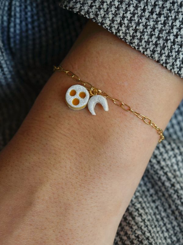 Keks Armband Linzeraugen, Vanillekipferl