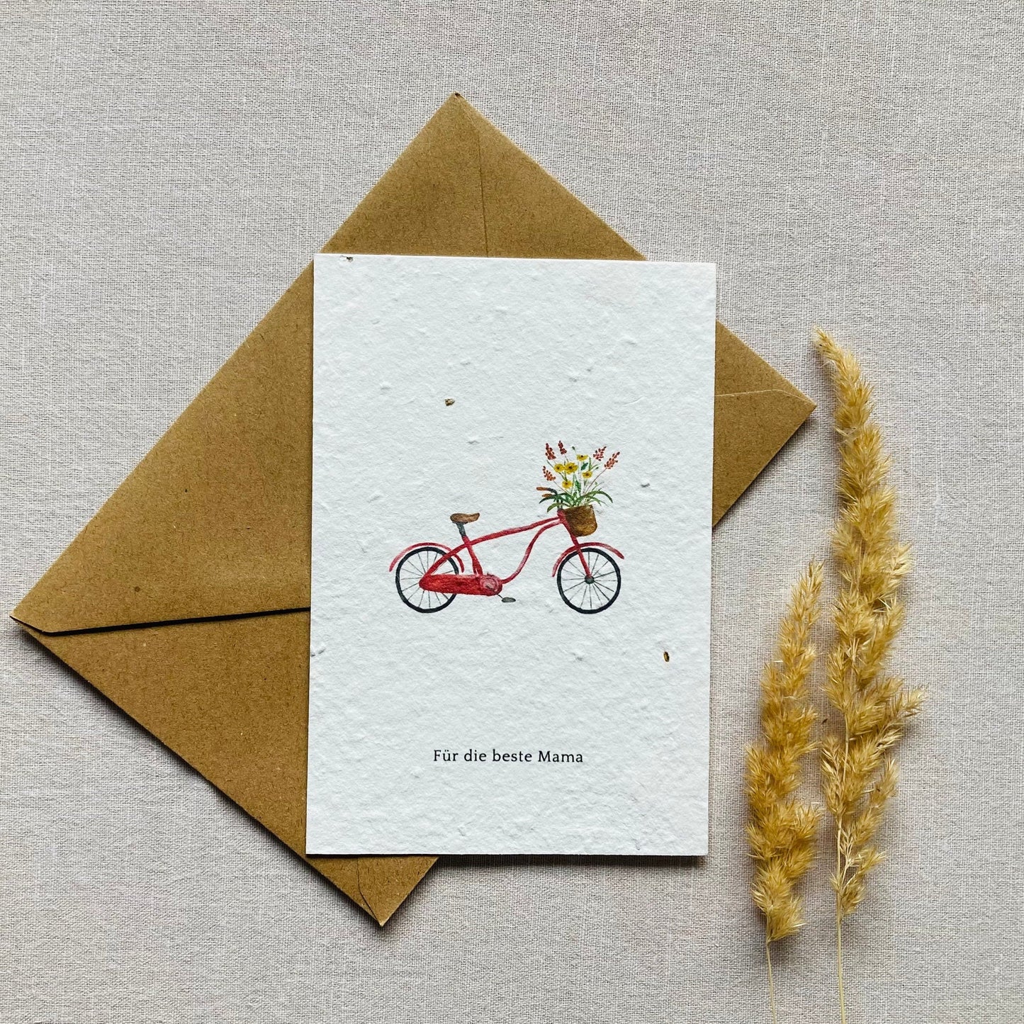 Einpflanzbare Karte aus handgemachtem Saatpapier | Für die beste Mama