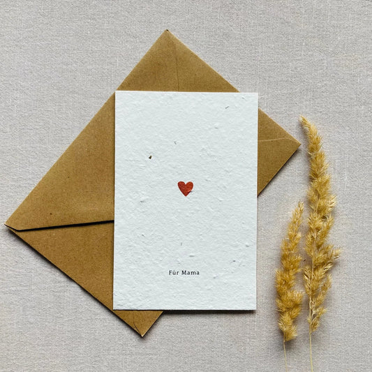Einpflanzbare Karte aus handgemachtem Saatpapier | Für Mama