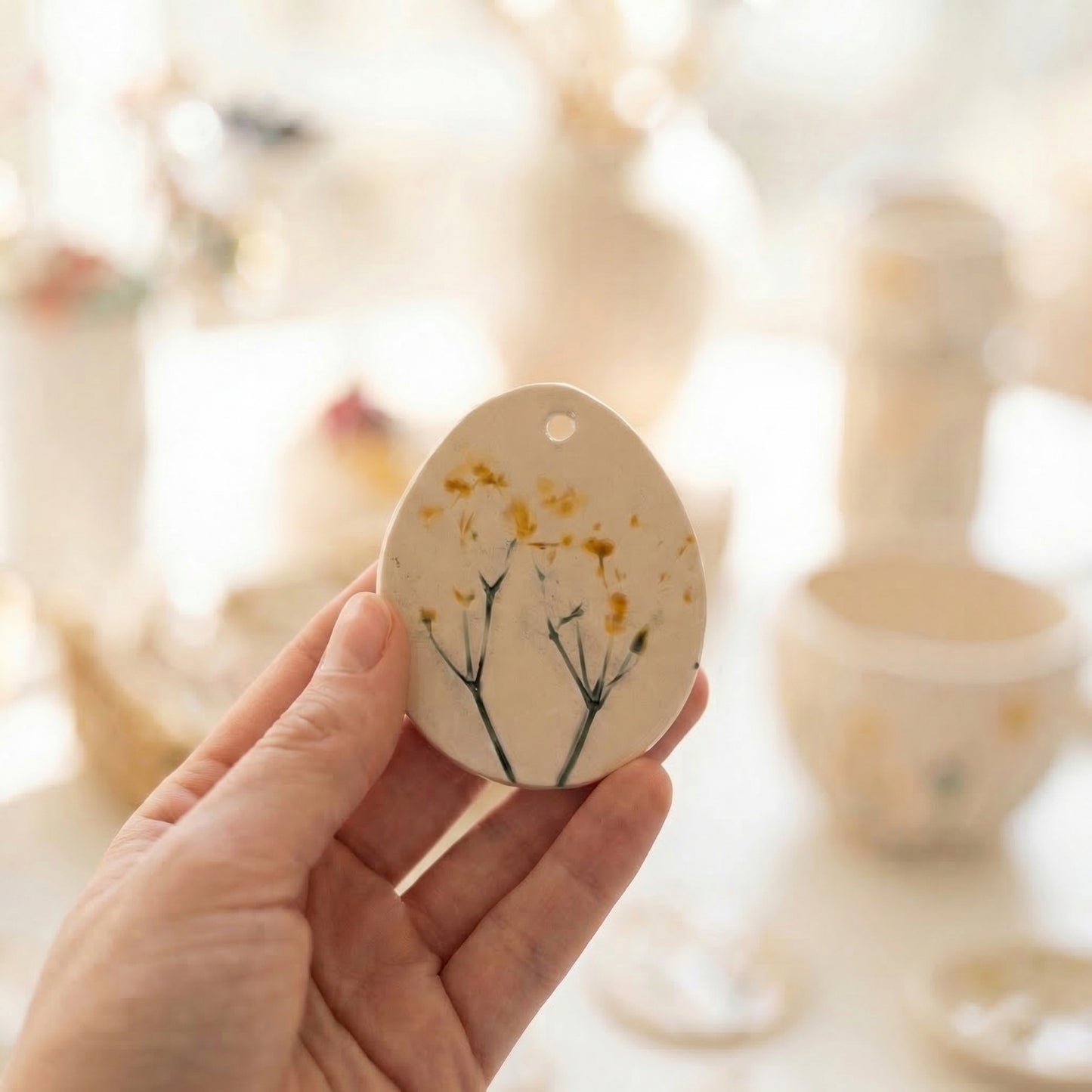 Osterei Anhänger aus Keramik