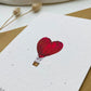 Einpflanzbare Karte aus handgemachtem Saatpapier | Ich liebe dich Ballon