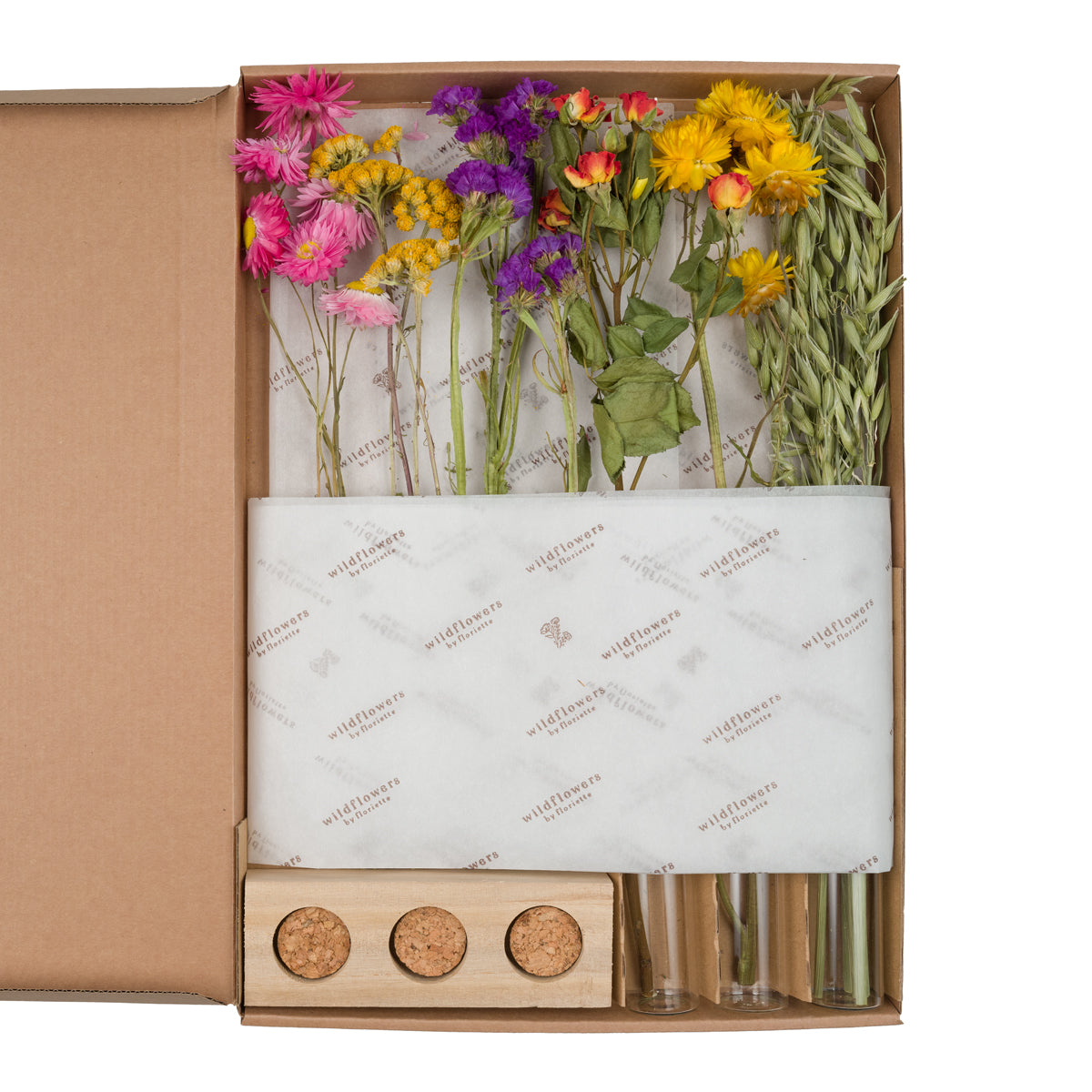 Trockenblumen Geschenkbox mit Vasen Sophia - multi