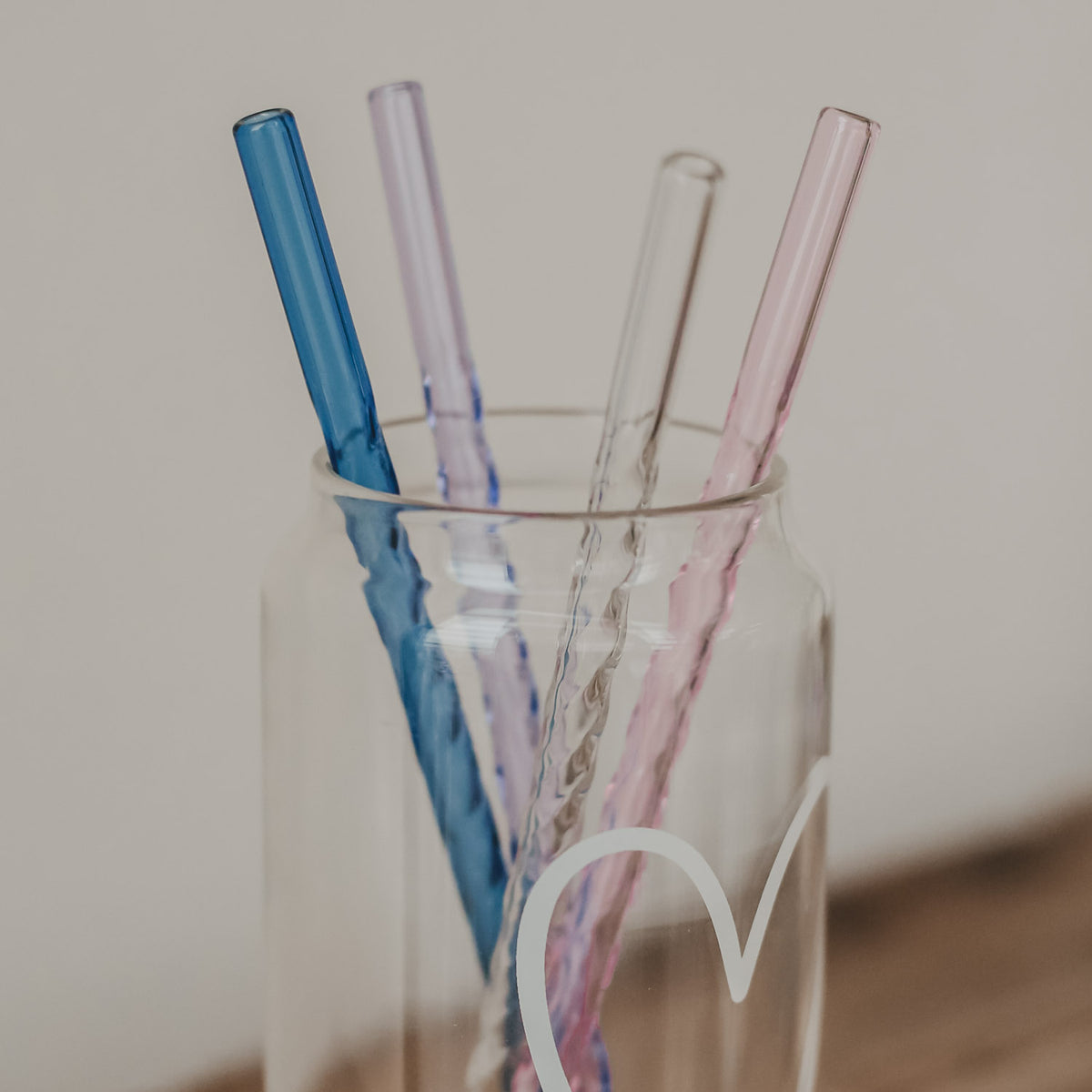 Glas Strohhalme (4er Set)