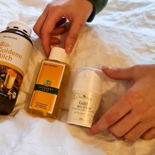 Jojobaöl und Gold Skin Creme