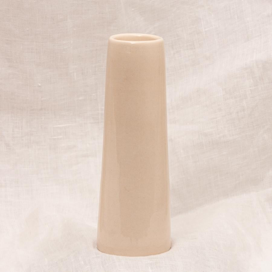 Handgemachte Keramik Vase schmal creme