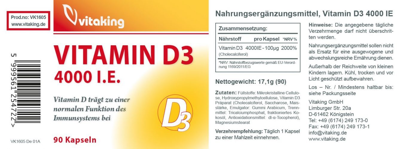 Nahrungsergänzungsmittel Vitamin d3